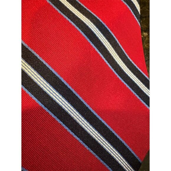 Brooks Brothers Men's Red & Blue Striped Silk Tie Classic 57"-60" - Picture 2 of 4